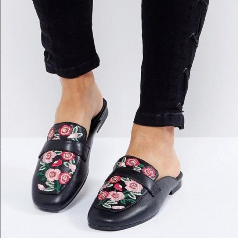 ASOS Embroidered Loafer Mules